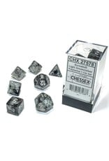 Chessex CHX Borealis Dice: Luminary Light Smoke/Silver Poly 7-Die Set 27578
