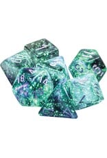 Chessex CHX Borealis Dice: Luminary Light Smoke/Silver Poly 7-Die Set 27578