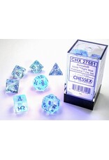 Chessex CHX Borealis Dice: Luminary Icicle/Light Blue Poly 7-Die Set 27581