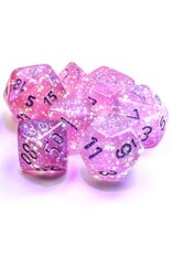 Chessex CHX Borealis Dice: Luminary Pink/Silver Poly 7-Die Set 27584