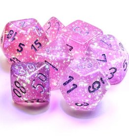 Chessex CHX Borealis Dice: Luminary Pink/Silver Poly 7-Die Set 27584