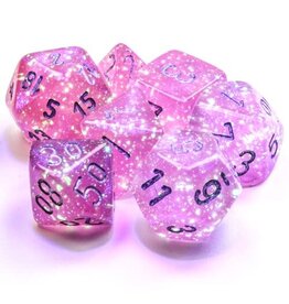 Chessex CHX Borealis Dice: Luminary Pink/Silver Poly 7-Die Set 27584