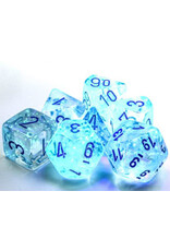 Chessex CHX Borealis Dice: Luminary Icicle/Light Blue Poly 7-Die Set 27581