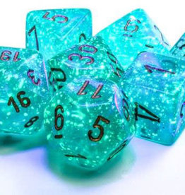 Chessex CHX Borealis Dice: Luminary Teal/Gold Poly 7-Die Set 27585