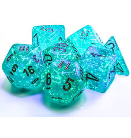 Chessex CHX Borealis Dice: Luminary Teal/Gold Poly 7-Die Set 27585