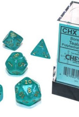 Chessex CHX Borealis Dice: Luminary Teal/Gold Poly 7-Die Set 27585