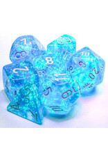 Chessex CHX Borealis Dice: Luminary Sky Blue/White Poly 7-Die Set 27586