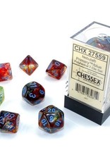 Chessex CHX Nebula Dice: Luminary Primary/Turquoise Poly 7-Die Set 27559
