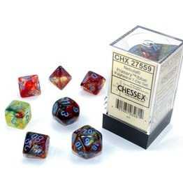 Chessex CHX Nebula Dice: Luminary Primary/Turquoise Poly 7-Die Set 27559