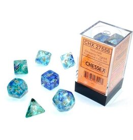 Chessex CHX Nebula Dice: Luminary Oceanic/Gold Poly 7-Die Set 27556