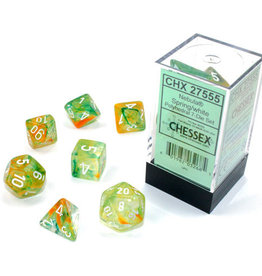 Chessex CHX Nebula Dice: Luminary Spring/White Poly 7-Die Set 27555