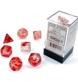 Chessex CHX Nebula Dice: Luminary Red/Silver Poly 7-Die Set 27554
