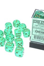Chessex CHX Borealis Dice: Luminary Light Green/Gold 16mm d6 Block (12ct) 27775