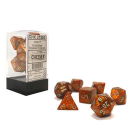 Chessex CHX Glitter Dice: Gold/Silver Poly 7-Die Set 27503