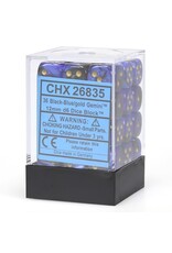 Chessex CHX Gemini Dice: Black-Blue/Gold 12mm d6 Block (36ct) 26835