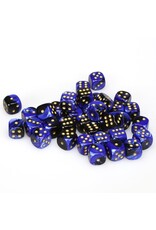 Chessex CHX Gemini Dice: Black-Blue/Gold 12mm d6 Block (36ct) 26835