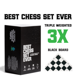 Best Chess Set Ever: 3X-Weighted Pieces & Double-Sided Green/Black Silicone Board