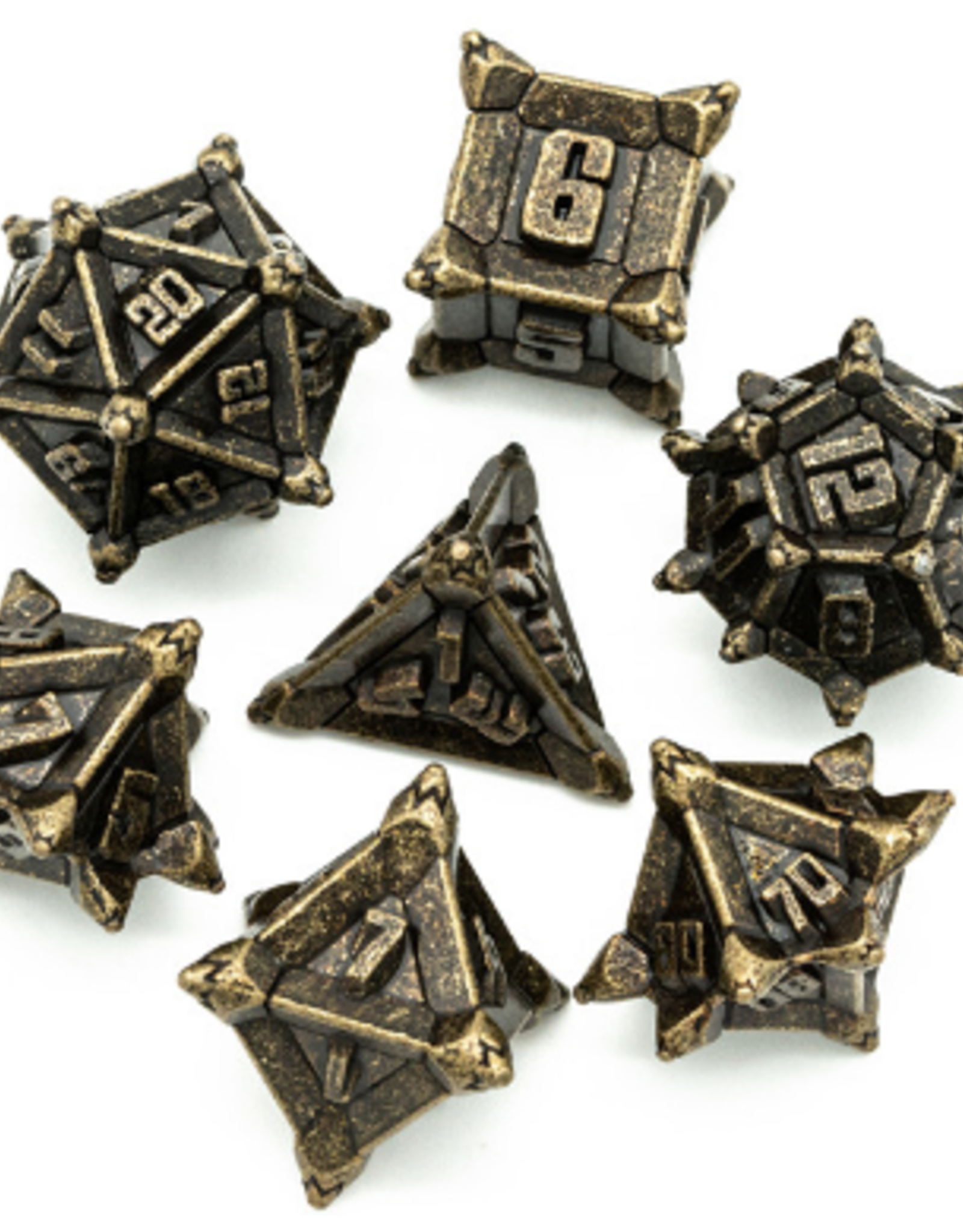 Foam Brain Games Ancient Bronze Flail RPG Metal Dice Set