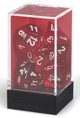 Chessex CHX Translucent Dice: Red/White Poly 7-Die Set 23074