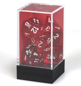 Chessex CHX Translucent Dice: Red/White Poly 7-Die Set 23074