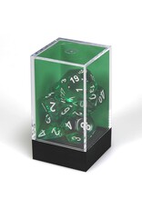 Chessex CHX Translucent Dice: Green/White Poly 7-Die Set 23075
