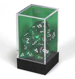 Chessex CHX Translucent Dice: Green/White Poly 7-Die Set 23075