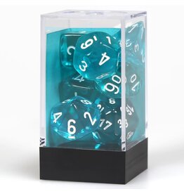 Chessex CHX Translucent Dice: Teal/White Poly 7-Die Set 23085