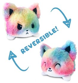 TeeTurtle Reversible Fox Plush: Rainbow