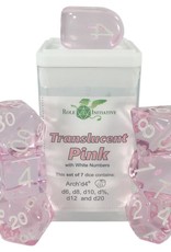Role 4 Initiative R4I Dice: Translucent Pink w/White 7-Die Set