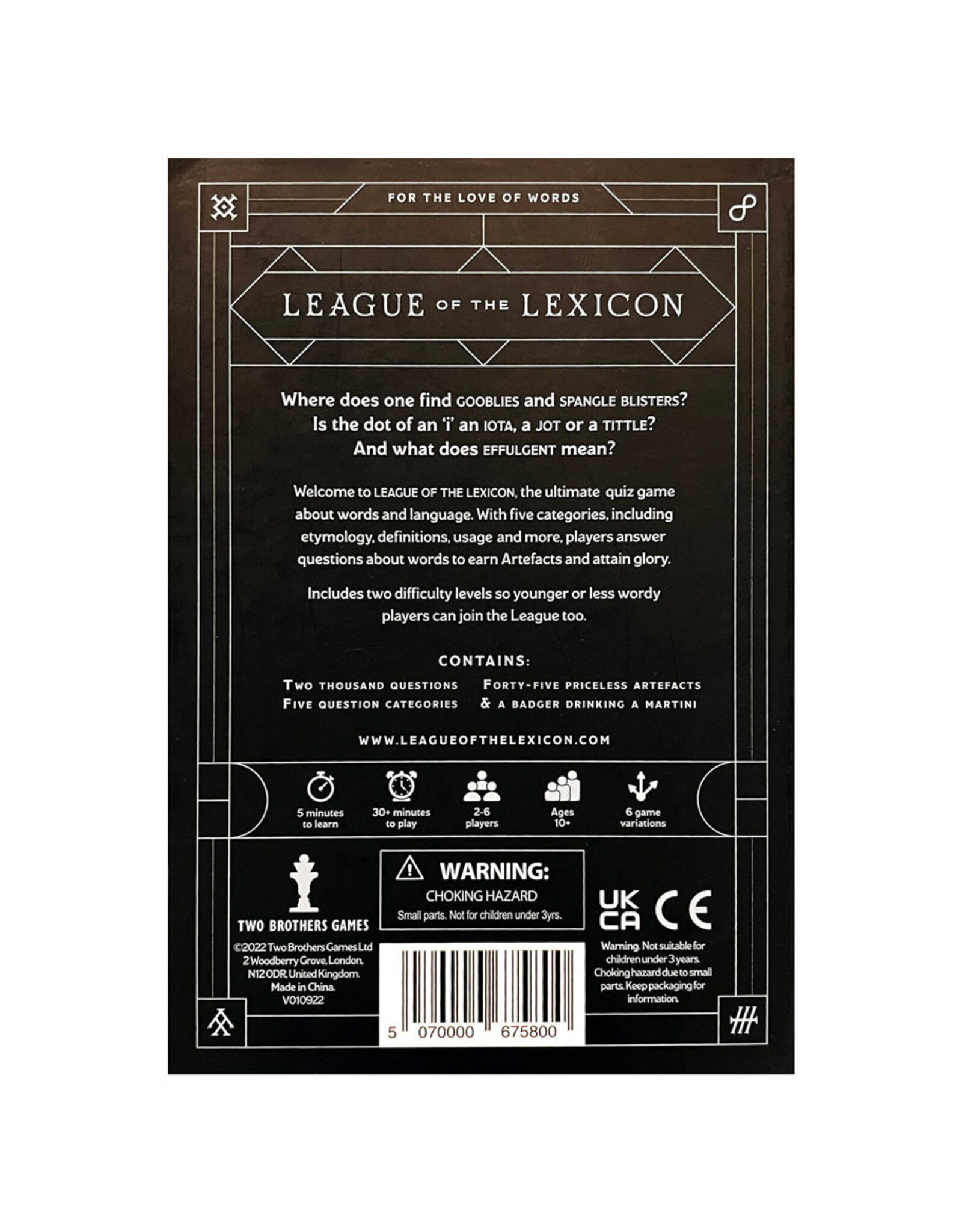 Two Brothers Games League of the Lexicon