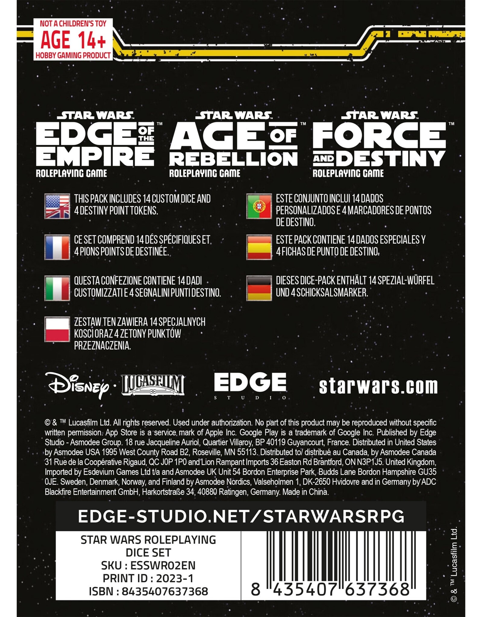 Edge Studio Star Wars Roleplaying Dice