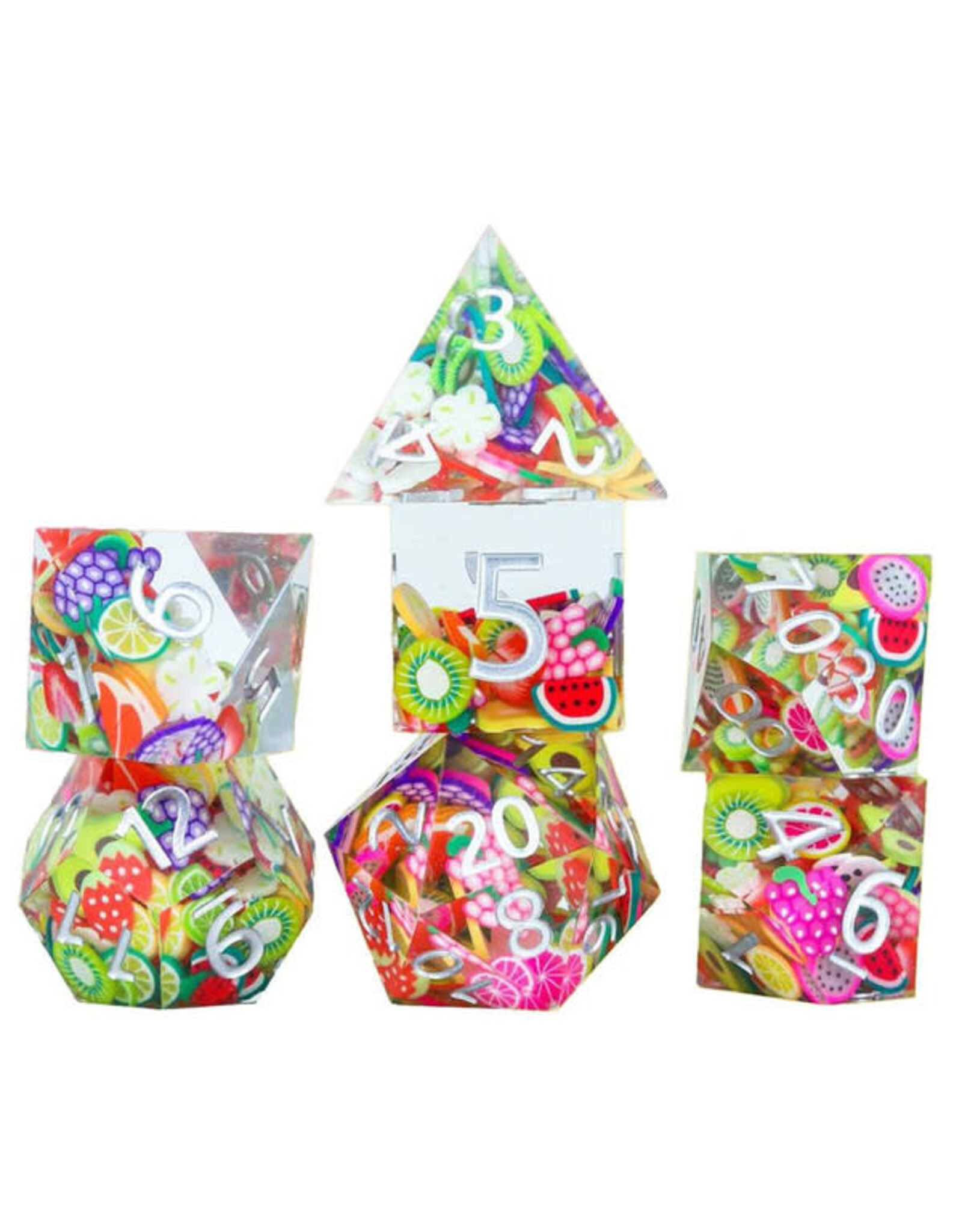 Sirius Dice Sharp-Edged 7-Die Set: Sharp Fruit