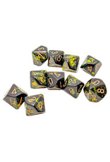 Chessex CHX Brush Dice: Deep Forest/Gold Set of 10 d10's 24205