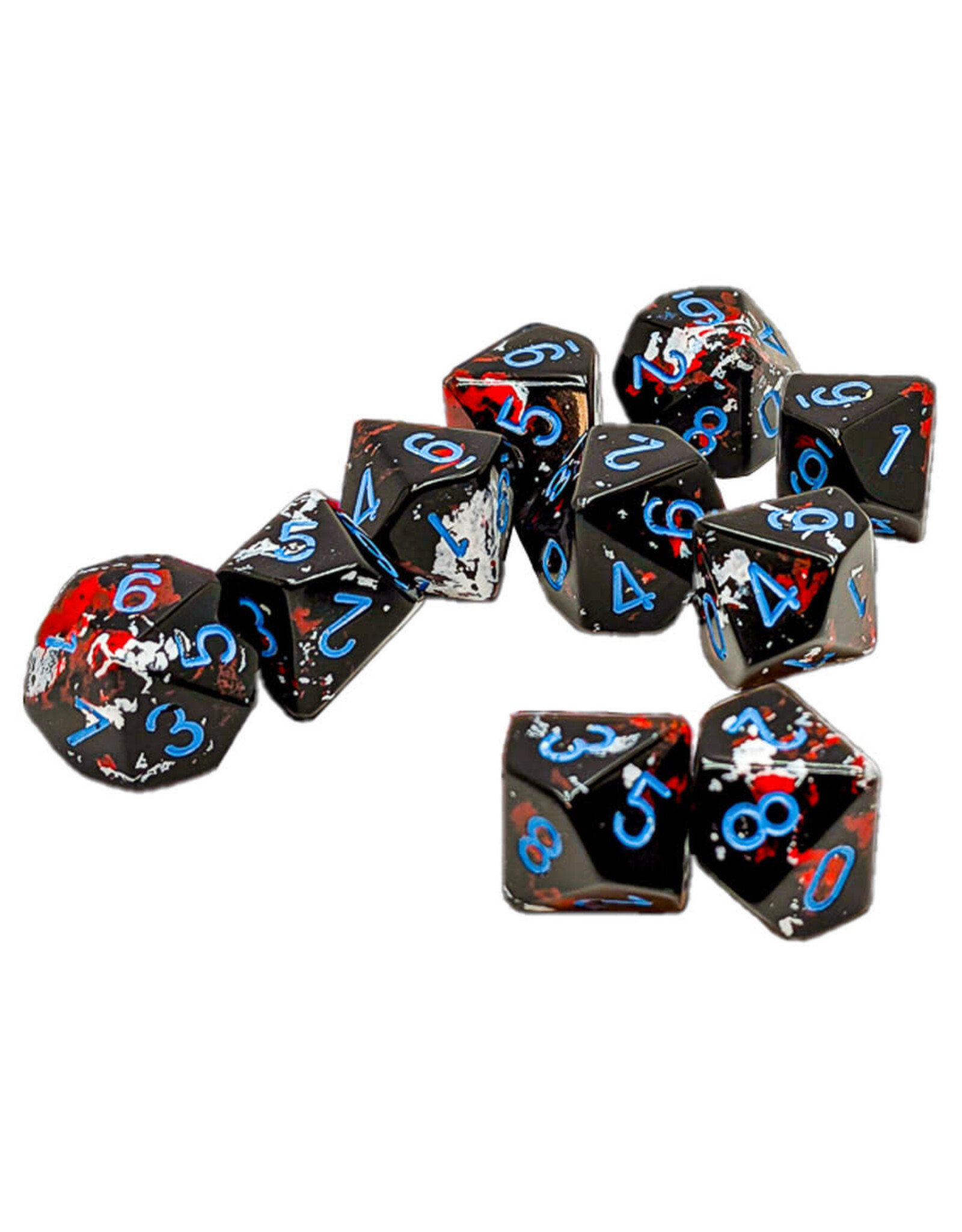 Chessex CHX Brush Dice: Dark Side/Blue Set of 10 d10's 24208