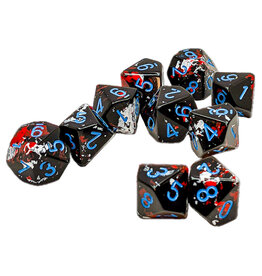 Chessex CHX Brush Dice: Dark Side/Blue Set of 10 d10's 24208