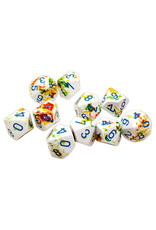Chessex CHX Brush Dice: Breezy/Blue Set of 10 d10's 24209