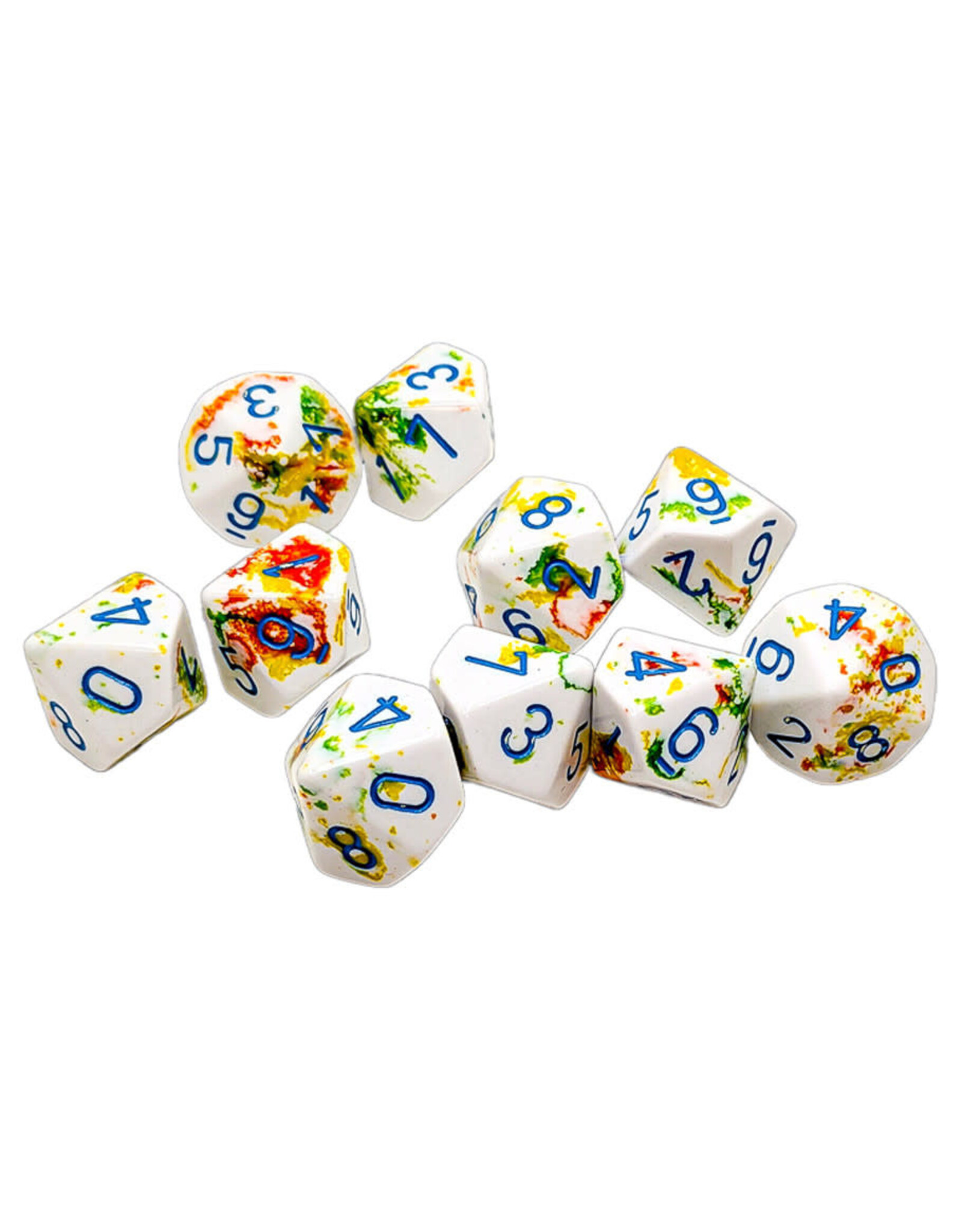 Chessex CHX Brush Dice: Breezy/Blue Set of 10 d10's 24209