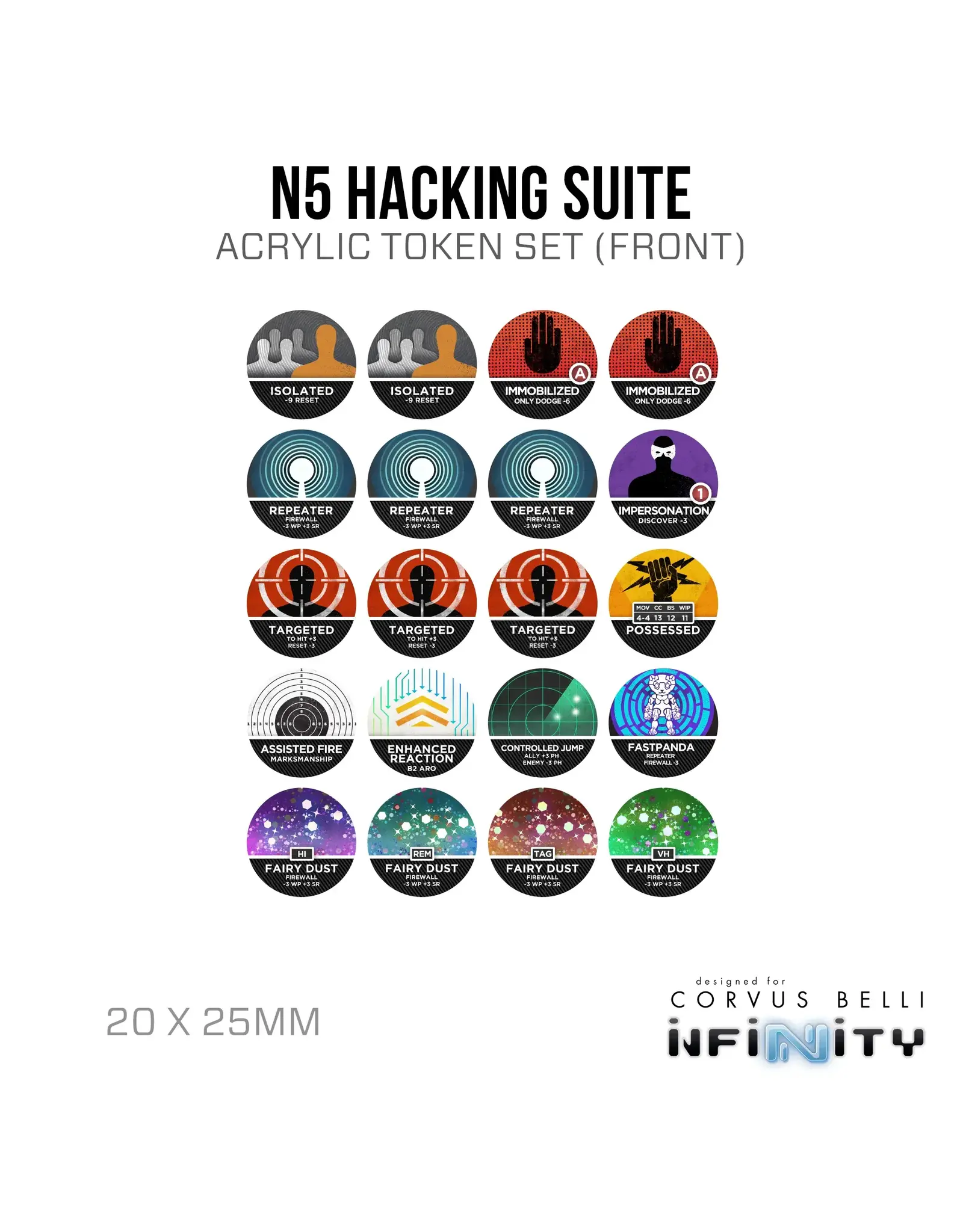 Warsenal Warsenal: Infinity N5 Acrylic Hacking Suite Token Set