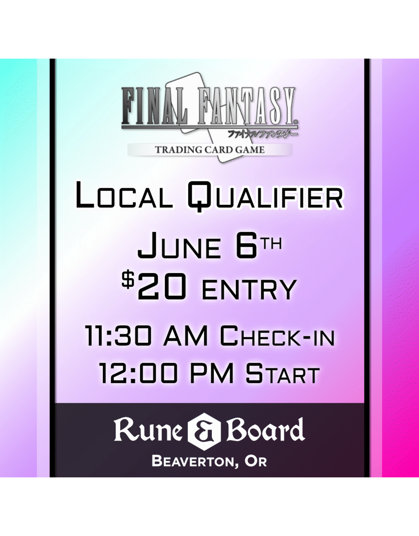 Final Fantasy TCG - Local Qualifier 6 June