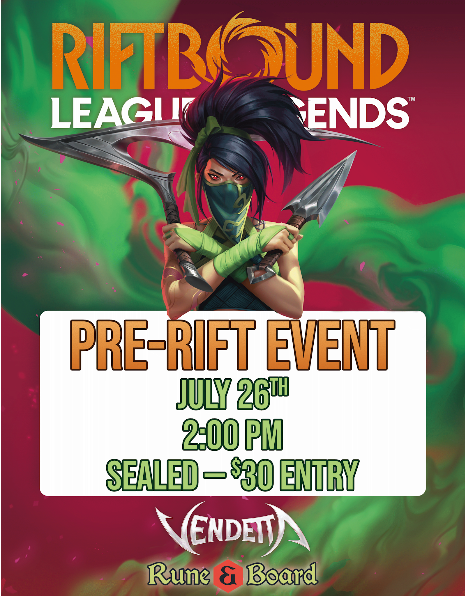 UVS Games Riftbound: Vendetta Pre-Rift Event 7/26