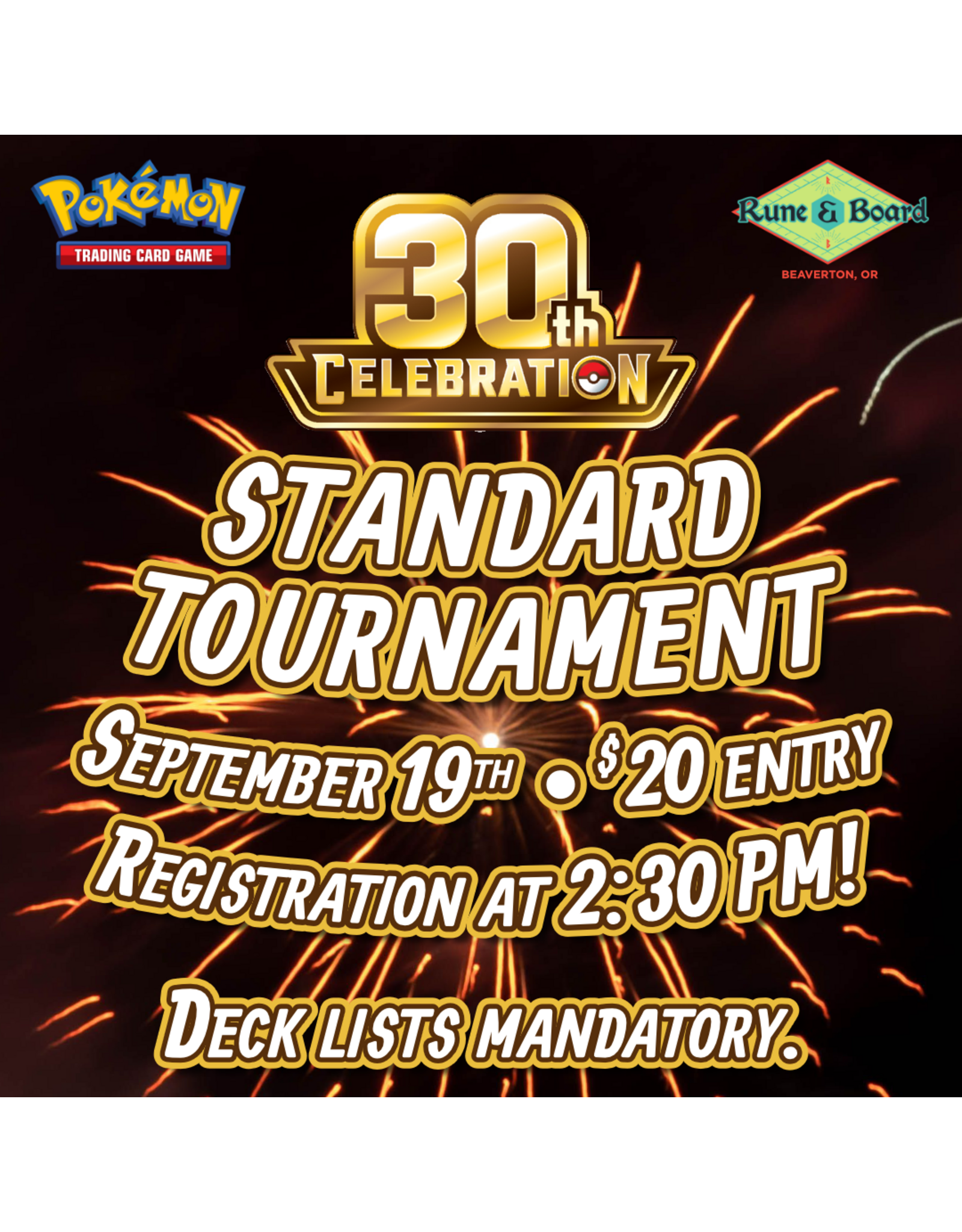 The Pokemon Company Pokemon League Challenge – 30th Anniversary - Sept 19th