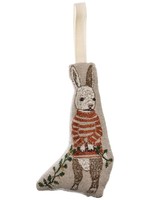 Coral and Tusk Ornament - Bunny with Holly