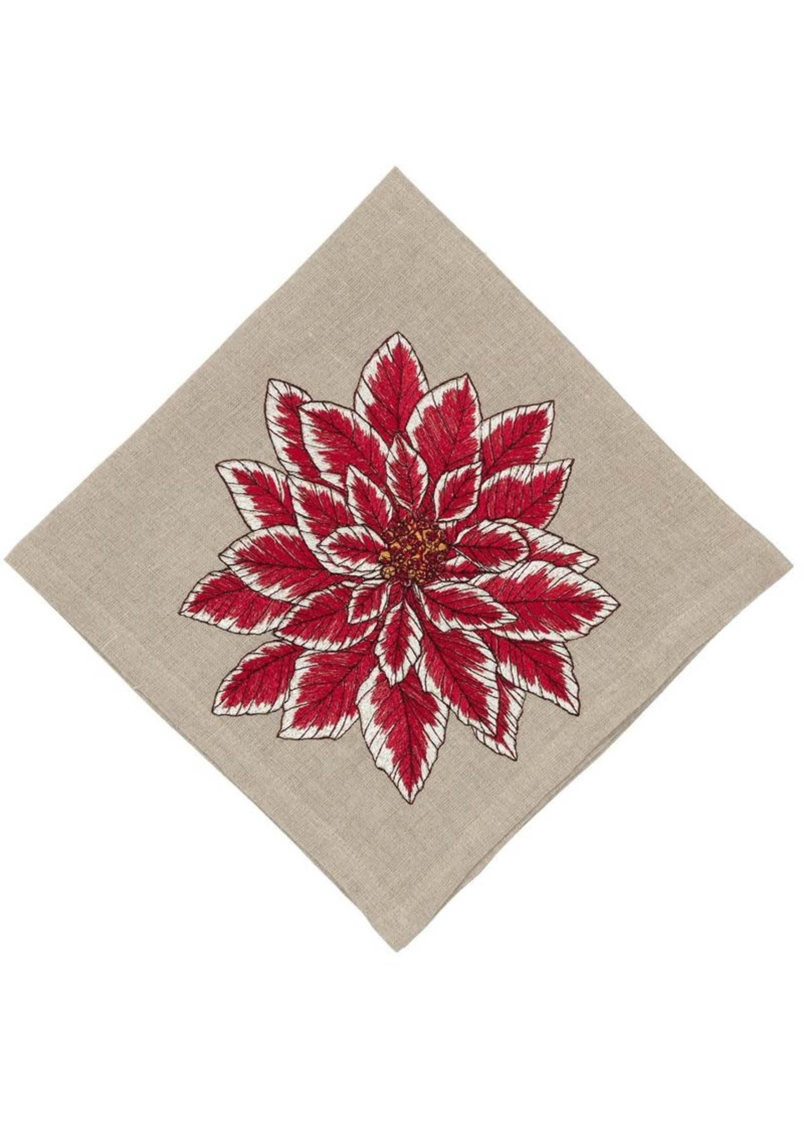 Coral and Tusk Dinner Napkin - Poinsettia