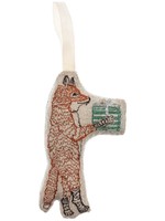 Coral and Tusk Ornament - Fox with Present