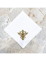 Crown Linen Napkin Large - Victorian -  White/Gold