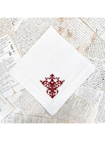 Crown Linen Napkin Large - Victorian - Cream/Red