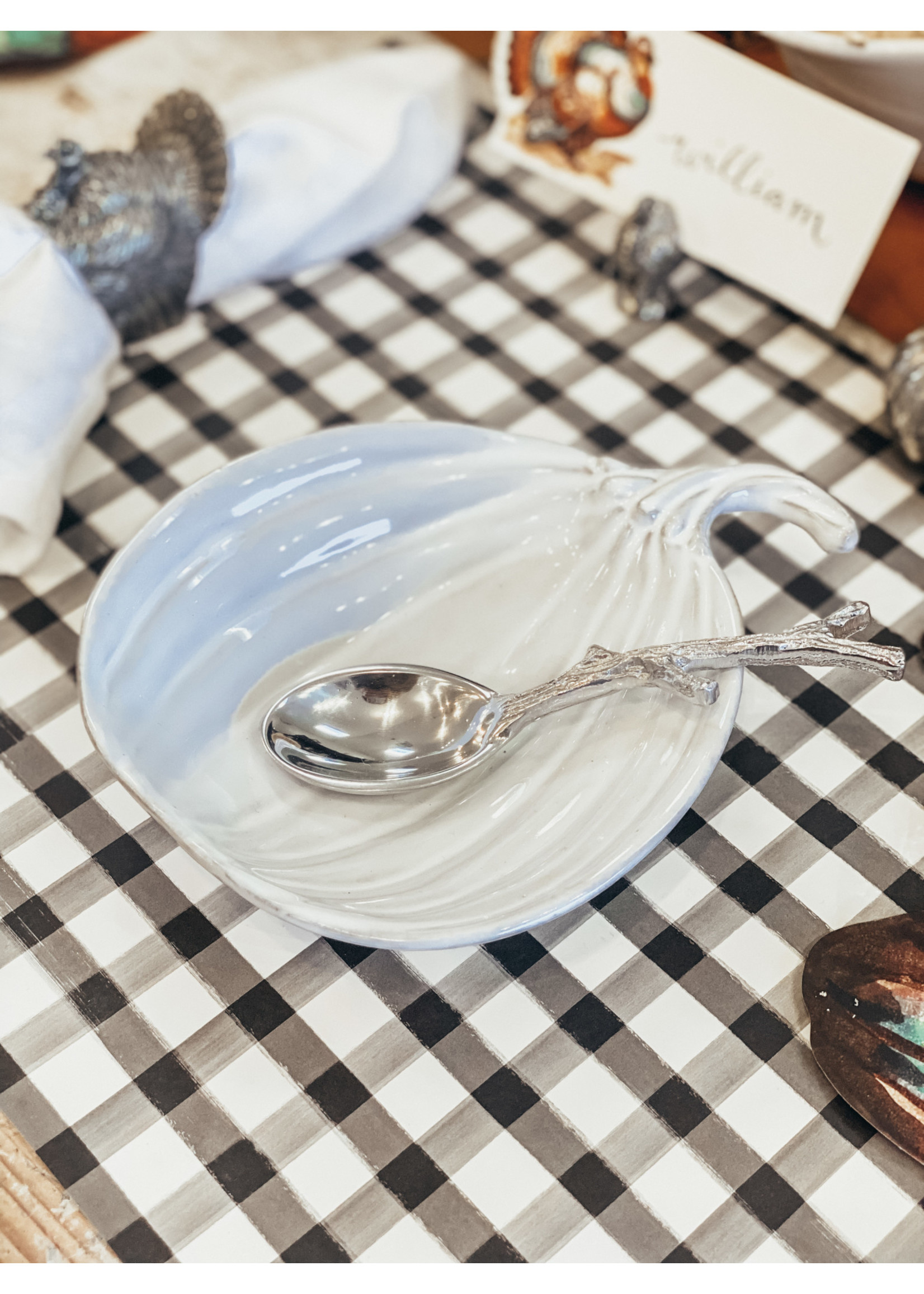 Pumpkin Dish with Twig Spoon