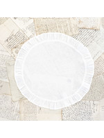 Crown Linen Placemat - Round Ruffle Linen - White