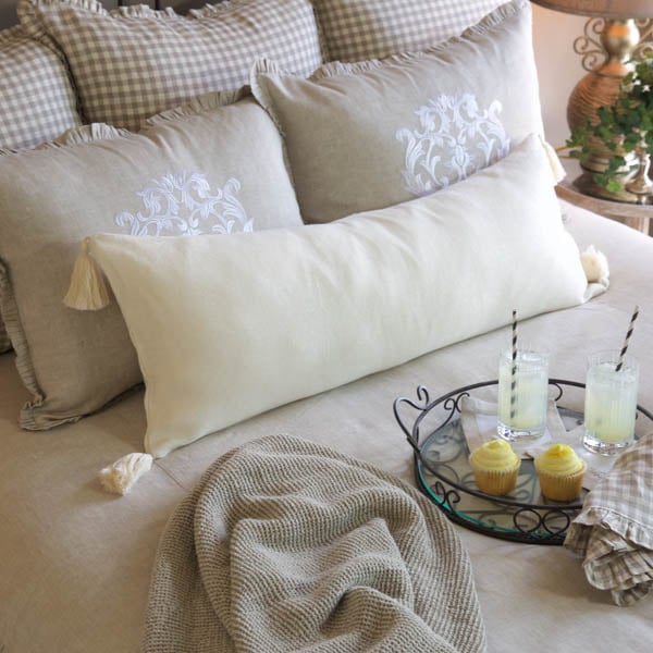 Decorative Hilton Lumbar Throw Pillow or Cover (22 X 14) - Bed