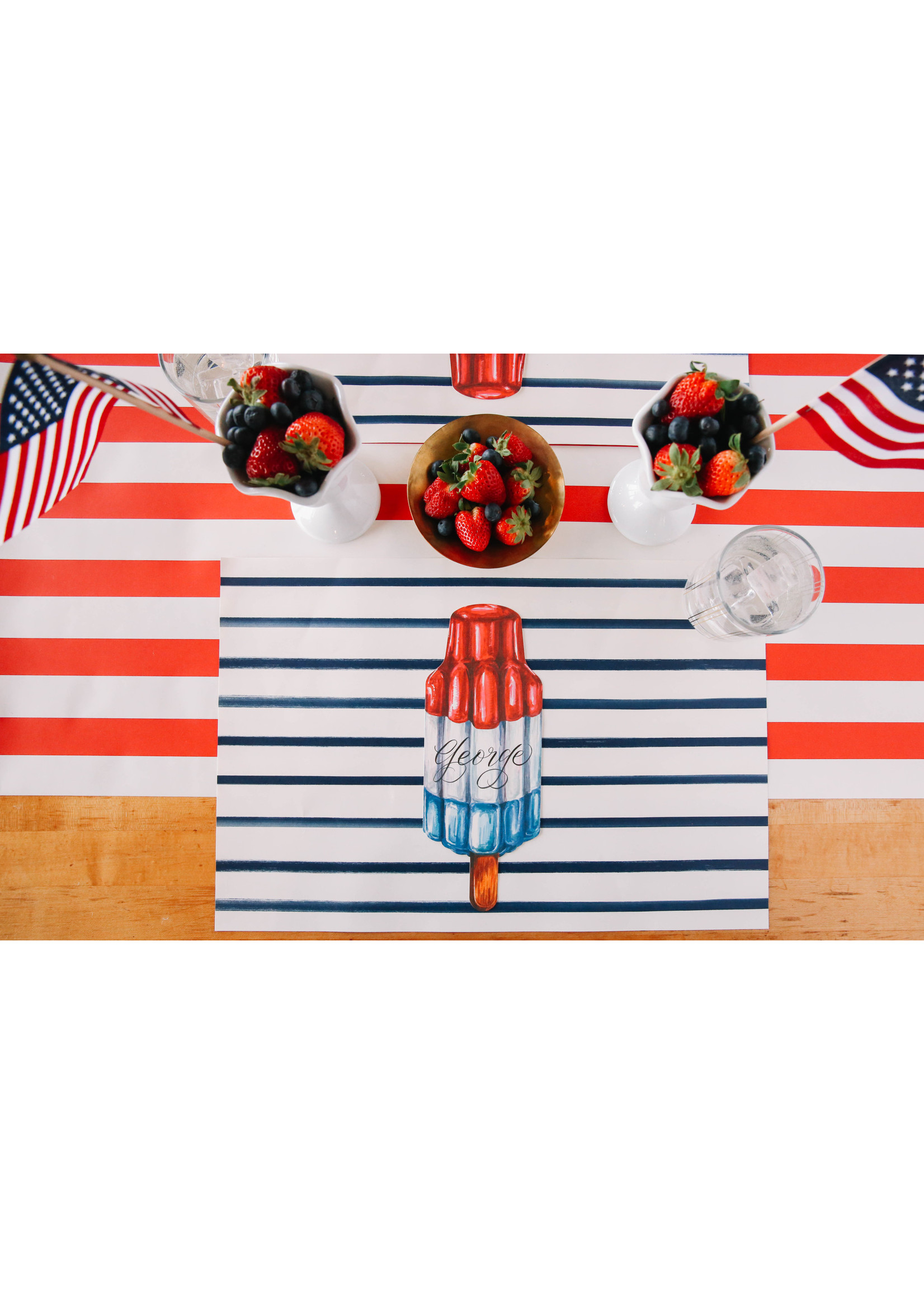 Hester & Cook Paper Placemats - Navy Stripe (24 sheets)